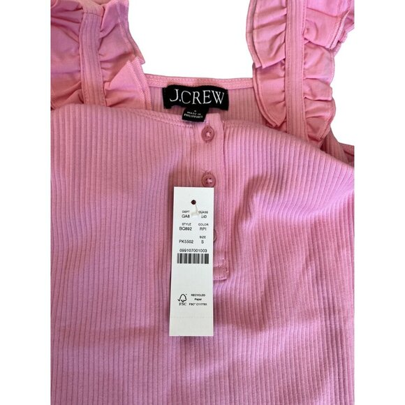 NWT J.Crew Pink Henley Tank Top S - Picture 4 of 5